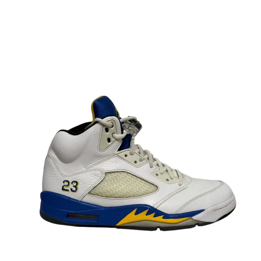 Air Jordan 5 Retro Laney‎ JSP White Varsity Royal Maize CD2720-100 Mens High Top